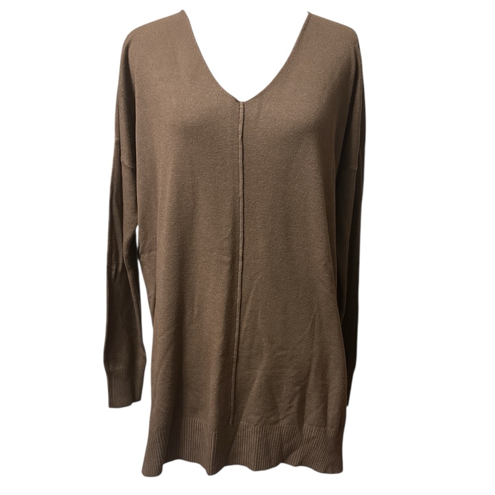Zenana Outfitters Chocolate V-Neck Sweater Top